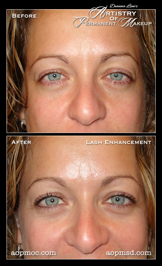 of Permanent Makeup : Permanent Lash Enhancement - Before &